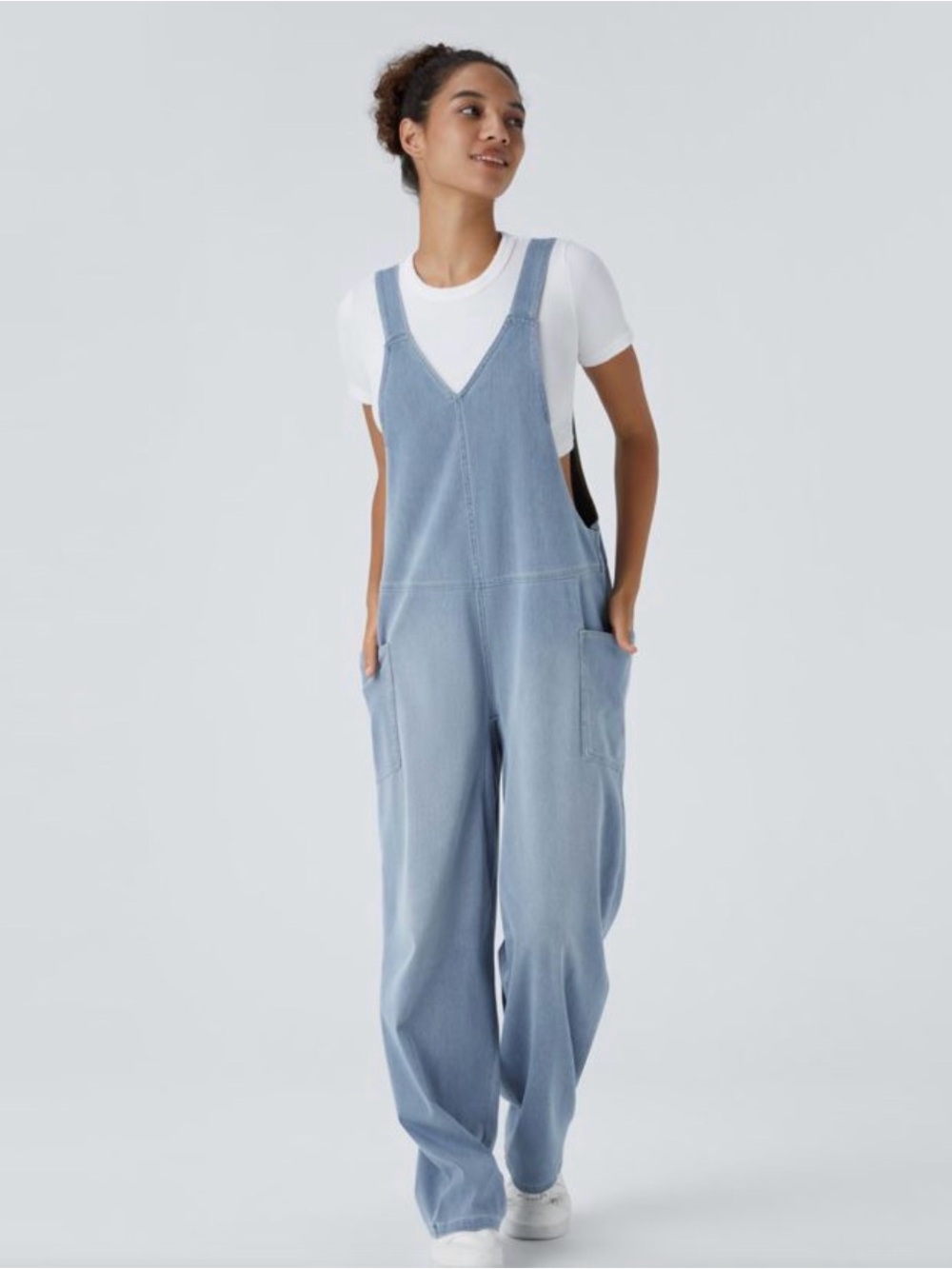 HALARA Light Blue Women's Denim Overalls